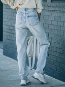 Trendy asymmetrische distressed spijkerbroek