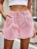 Versleten Bloom denim shorts
