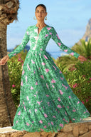 Completo da surf floreale verde con zip