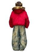 Plato-geverfde geborduurde scimitar jeans