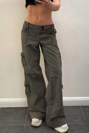 Retro Sokak Stili Cepli Denim Pantolon