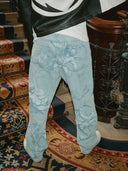 Cupid print gewassen blauwe jeans
