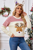 Jule crewneck broderet strikket sweater