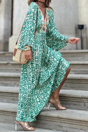 Abito midi estivo a fiori con scollo a V