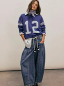 Low-Rise Straight Jeans mit Kordelzug
