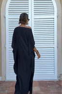 Caftano Asimmetrico Fluttuante con Cintura