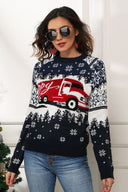 Snefnug og lastbil print jule sweater