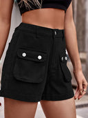 Trendige Denim Cargo-Shorts mit elastischem Bund