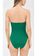 Costume da bagno verde 3D floreale senza spalline