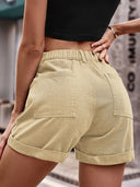 Trendige Denim Cargo-Shorts mit elastischem Bund