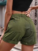 Trendige Denim Cargo-Shorts mit elastischem Bund