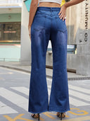 Vintage Jeans mit weitem Bein, Rissen und Flared-Schnitt