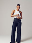 Jeans Palazzo cu buzunare accentuate