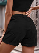 Trendige Denim Cargo-Shorts mit elastischem Bund