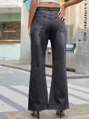 Vintage Jeans mit weitem Bein, Rissen und Flared-Schnitt