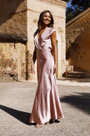 Selma Maxi Elbise - Toz Pembe