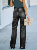 High-Waist Ripped Wide-Leg Denim-Hose