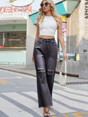 Vintage Jeans mit weitem Bein, Rissen und Flared-Schnitt