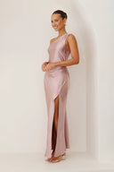 Victoria Maxi Elbise - Toz Pembe