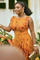 Lebhaftes Afrikanisches Druck Ärmelloses Maxikleid