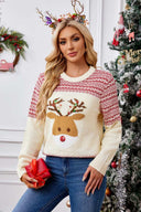 Jule crewneck broderet strikket sweater
