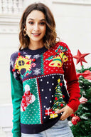 Snefnug juletræ pullover strikket sweater