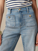 Jeans Palazzo cu buzunare accentuate