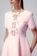 Rochie midi Zoe Bowknot cu cristale aplicate