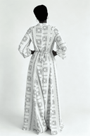 Maxi-Hemdkleid mit geometrischem Ethno-Print und Stehkragen