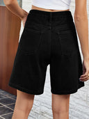 Verstelbare taille denim bermudashort