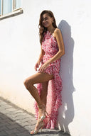 Rochie cu volane și imprimeu floral Kidney