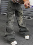 Vintage bedruckte Straight Jeans