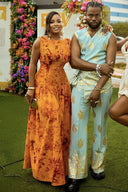 Lebhaftes Afrikanisches Druck Ärmelloses Maxikleid