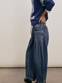 Low-Rise Straight Jeans mit Kordelzug