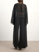 Transparente Chiffon Cape Bluse & Kurvige Silhouette Jeans