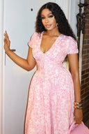 Vintage-Kleid mit Blumenprint und Puffärmeln