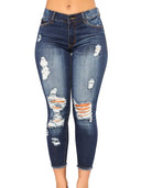 High-waisted stretch skinny jeans