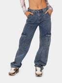 Pantaloni de lucru versatili din denim elastic