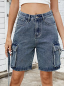 Trendy Sommer Vaskede Cargo Shorts