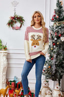 Jule crewneck broderet strikket sweater