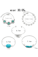 Women's Western Vintage Turquoise Personalized Multi-element Beaded Jewelry Set