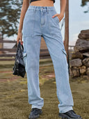 Lastikli Bel Çok Amaçlı Denim Pantolon