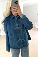 Veste en jean bleu foncé Tie