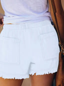 Højtaljede Snøre Slankende Denim Shorts