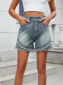 Zomerse casual spijkershorts met studs