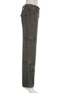 Retro Sokak Stili Cepli Denim Pantolon