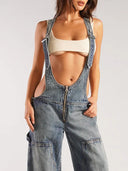 Lynlås Strop Denim Jumpsuit