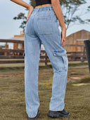 Lastikli Bel Çok Amaçlı Denim Pantolon