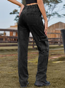 Lastikli Bel Çok Amaçlı Denim Pantolon