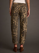 Jeans de tubo con estampado de leopardo estilo retro occidental